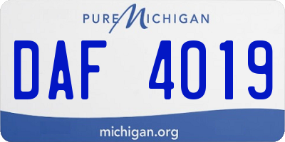 MI license plate DAF4019