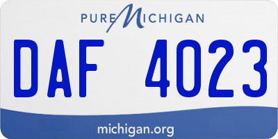 MI license plate DAF4023