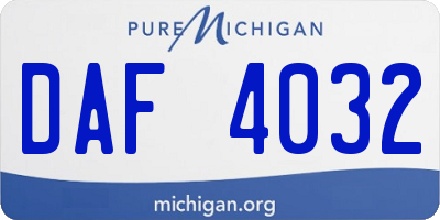 MI license plate DAF4032