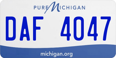 MI license plate DAF4047