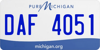 MI license plate DAF4051