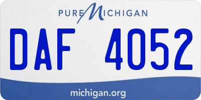 MI license plate DAF4052