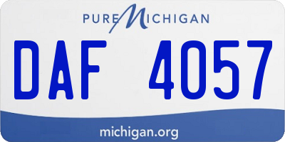 MI license plate DAF4057
