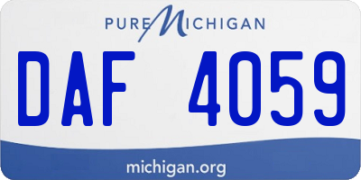 MI license plate DAF4059