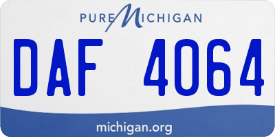 MI license plate DAF4064