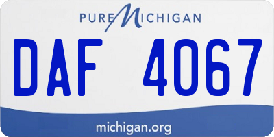 MI license plate DAF4067