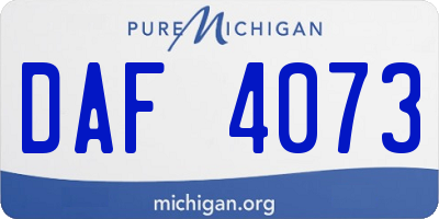 MI license plate DAF4073