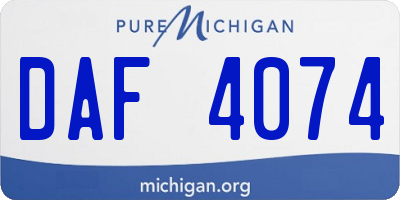 MI license plate DAF4074