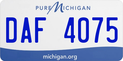 MI license plate DAF4075