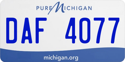 MI license plate DAF4077