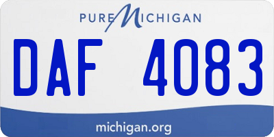 MI license plate DAF4083