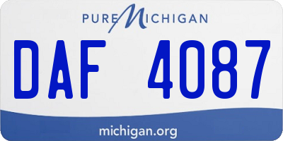 MI license plate DAF4087