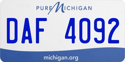 MI license plate DAF4092