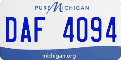 MI license plate DAF4094