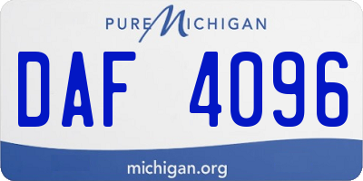 MI license plate DAF4096