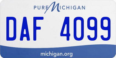 MI license plate DAF4099