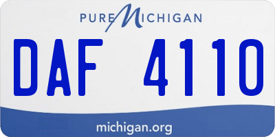 MI license plate DAF4110