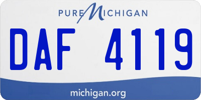 MI license plate DAF4119