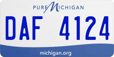 MI license plate DAF4124