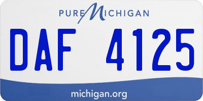 MI license plate DAF4125