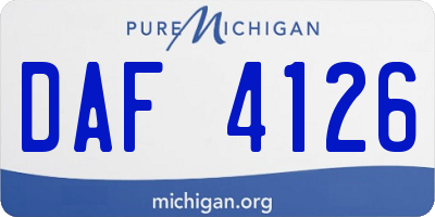 MI license plate DAF4126