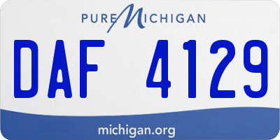 MI license plate DAF4129