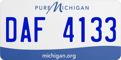 MI license plate DAF4133