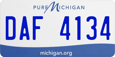 MI license plate DAF4134