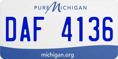 MI license plate DAF4136