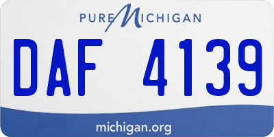 MI license plate DAF4139