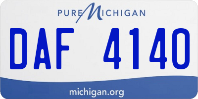 MI license plate DAF4140