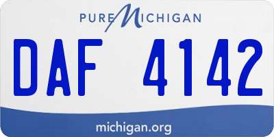 MI license plate DAF4142