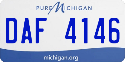MI license plate DAF4146