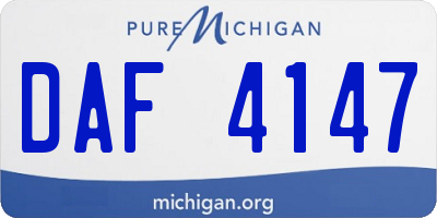 MI license plate DAF4147