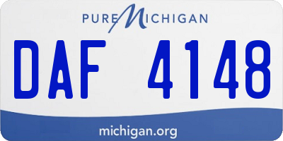 MI license plate DAF4148