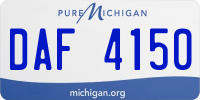 MI license plate DAF4150