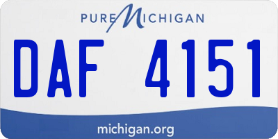 MI license plate DAF4151