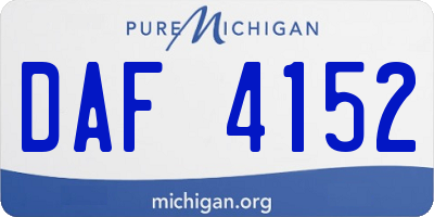 MI license plate DAF4152