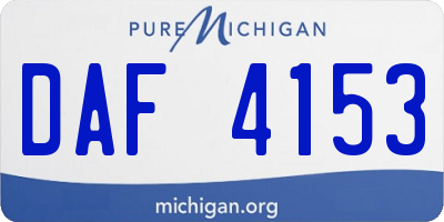 MI license plate DAF4153