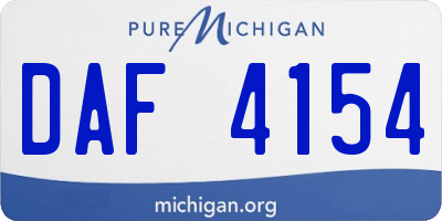 MI license plate DAF4154
