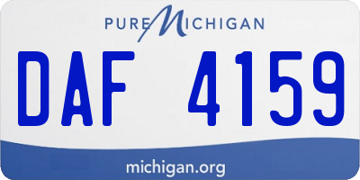 MI license plate DAF4159