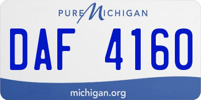 MI license plate DAF4160