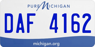 MI license plate DAF4162