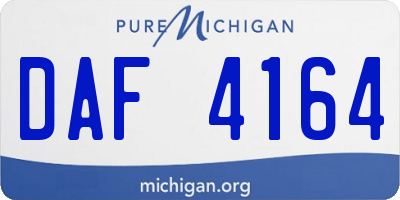 MI license plate DAF4164