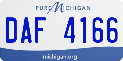 MI license plate DAF4166