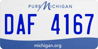 MI license plate DAF4167