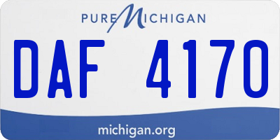 MI license plate DAF4170