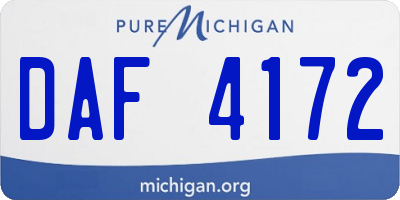 MI license plate DAF4172