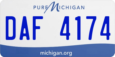 MI license plate DAF4174