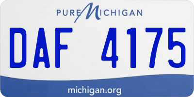 MI license plate DAF4175